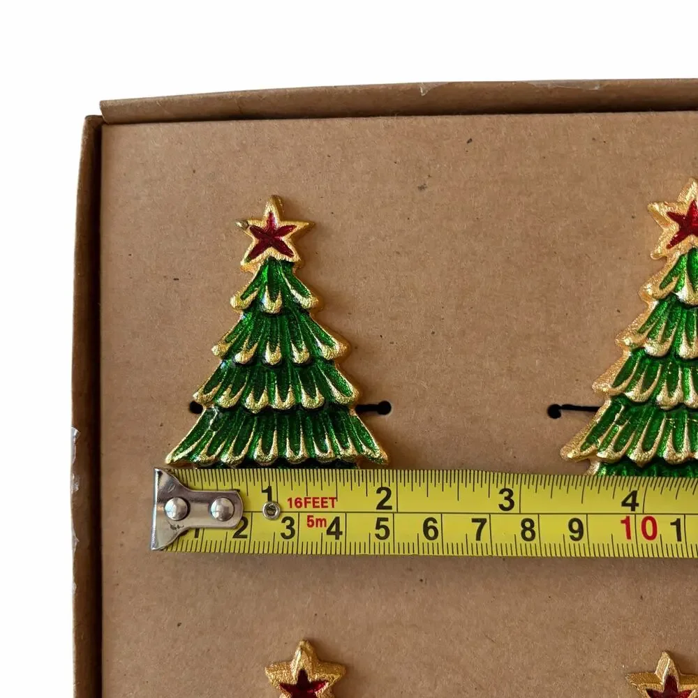 NEW Tahari Home Christmas Tree Napkin Rings Set of 4 Chic Holiday Hosting